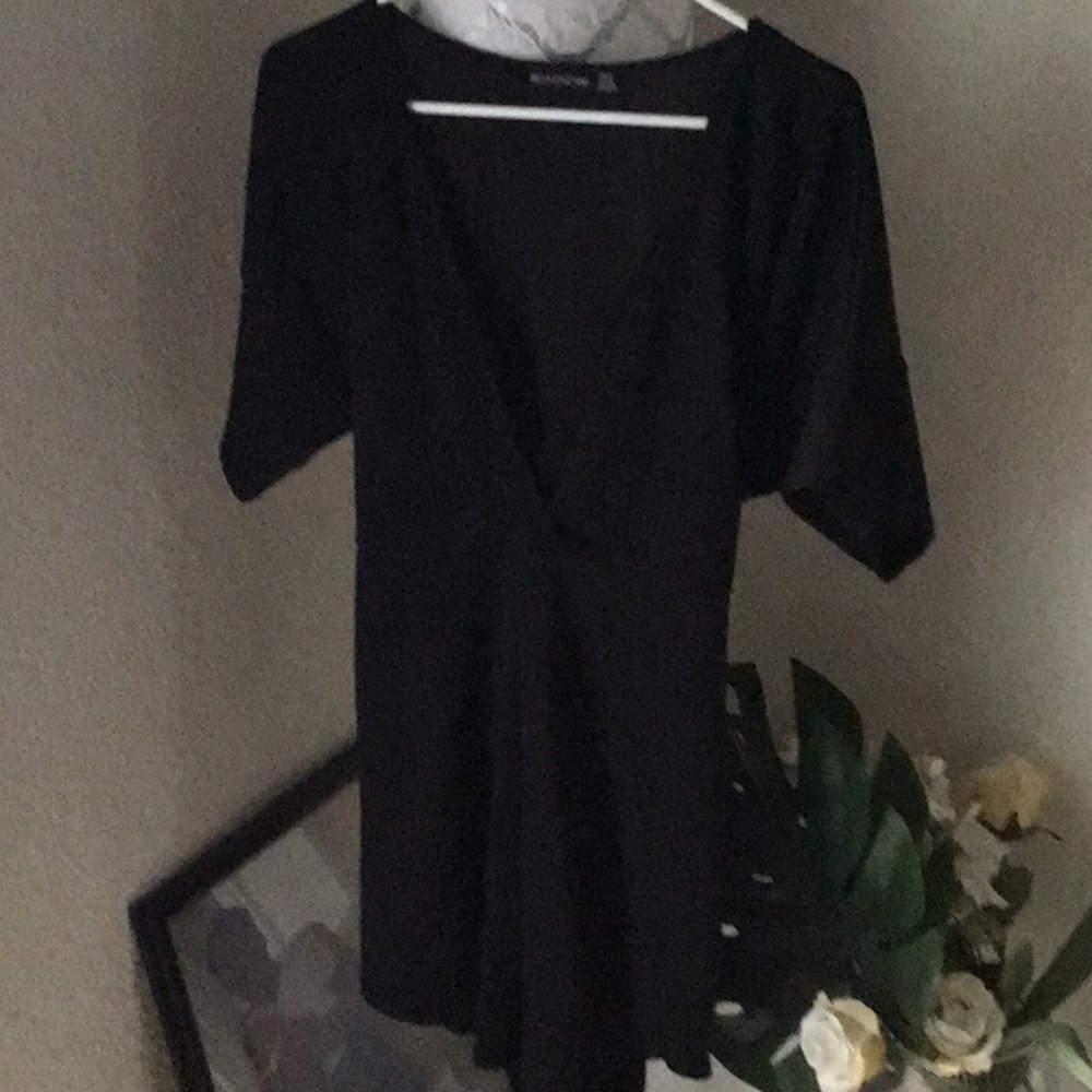 Black V neck dress